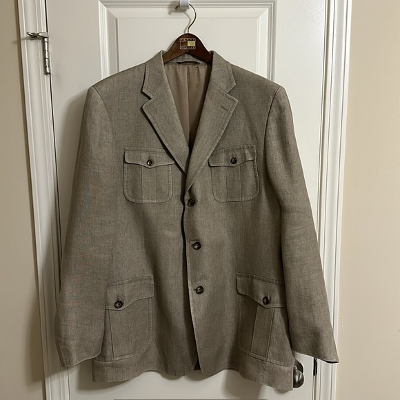 Brooks Brothers Tan Linen 48L (Long) Blazer Sportcoat - Picture 2 of 9